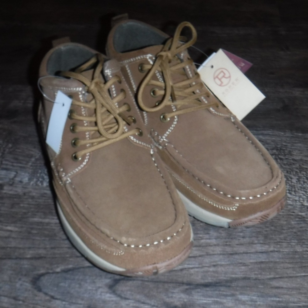 Roper Mens Clear Cut Tan Driving‎ Shoes Moc Toe Casual Lace Up